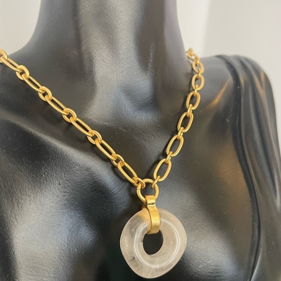 Madewell crystal gold tone pendant necklace - Picture 2 of 6